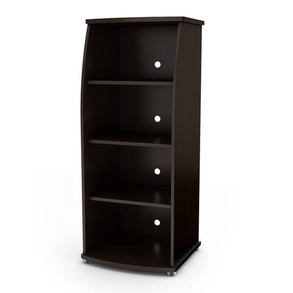 South Shore City Life 4-Shelf Bookcase in Chocolate-DISCONTINUED