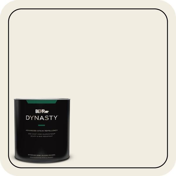 BEHR DYNASTY 1 qt. #12 Swiss Coffee Semi-Gloss Enamel Interior Stain-Blocking Paint & Primer