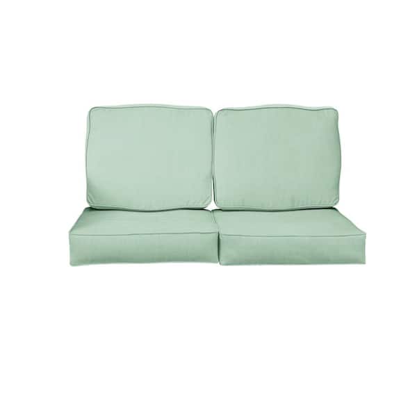 SORRA HOME 23 in. x 23.5 in. Sunbrella Canvas Spa Deep Seating Indoor/Outdoor Loveseat Cushion