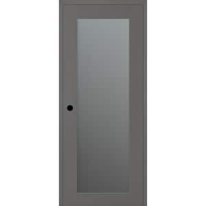 Vona 207 DIY-FRIENDLY 28 in. x 80 in. Right-Hand Frosted Glass Gray Matte Wood Composite Single Prehung Interior Door