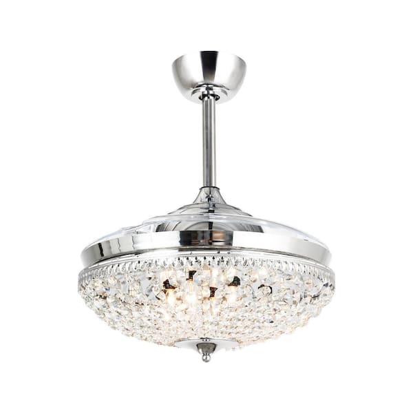 Parrot Uncle Modern 42 In Indoor Chrome Retractable Blades Ceiling Fan With Light Kit And Remote Control F4707110v The Home Depot Parrot Uncle Modern 42 In Indoor, Modern Ceiling Fan With Light And Remote Retractable Bedroom Silver
