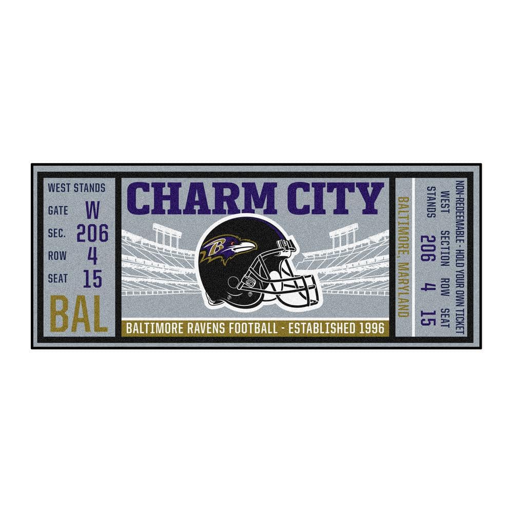 FANMATS NFL - Baltimore Ravens 30 in. x 72 in. Indoor Ticket Runner Rug ...