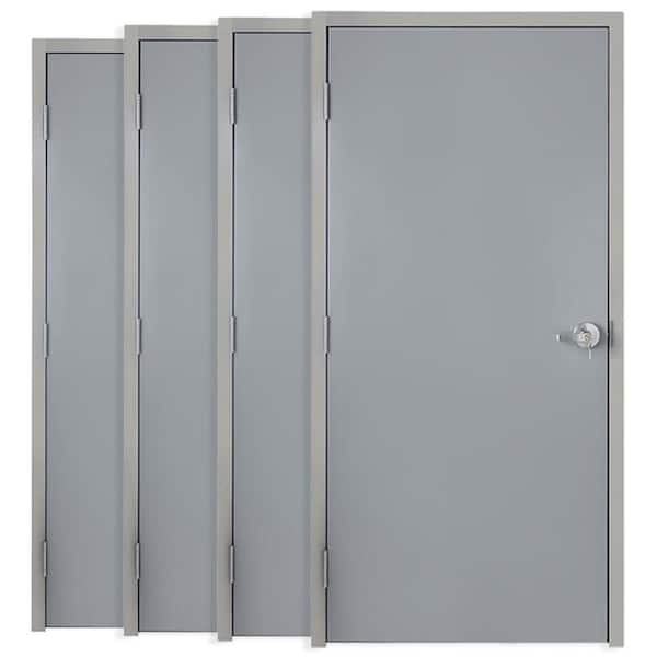36 in. x 80 in. Fire Rated Universal/Reversible Galvanneal Steel Commercial Door Kit with 90 Min Fire Rating (4-Pack)