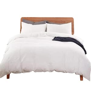 DV Solid White King Size Cotton Duvet Cover Set