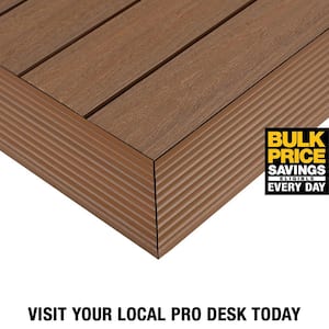 1/6 ft. x 1 ft. Quick Deck Composite Deck Tile Outside Corner Fascia in Peruvian Teak (2-Pieces/Box)