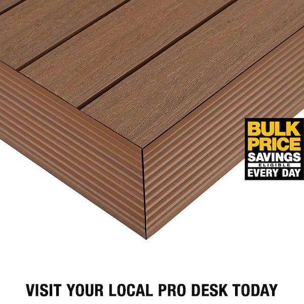 1/6 ft. x 1 ft. Quick Deck Composite Deck Tile Outside Corner Fascia in Peruvian Teak (2-Pieces/Box)