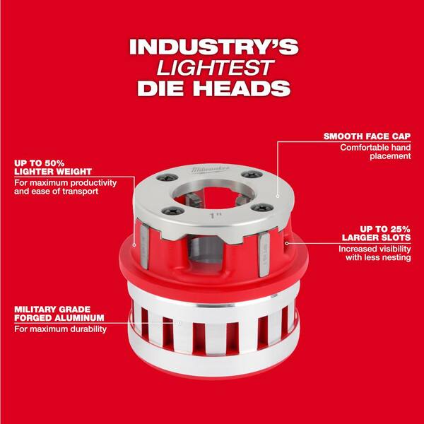Milwaukee 1 in. Alloy NPT Forged Aluminum Die Head 48-36
