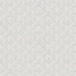 TexStyle Collection Mint/Neutral Geometric Block Flock Stripe Satin Finish Non-Pasted on Non-Woven Paper Wallpaper Roll