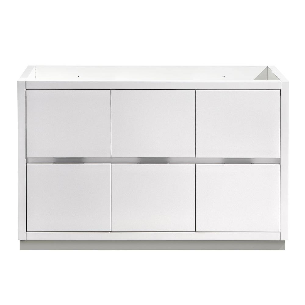 Glossy White 48" Modern Freestanding Bathroom Vanity Cabinet