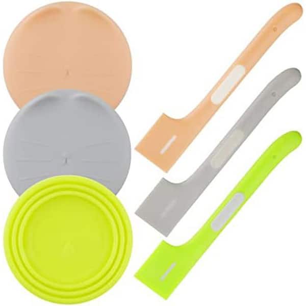 Unbranded Cat Food Can Covers Lids and Spoon Set Rubber Material Universal Size Soft TPR Seal for Wet Pet Food 6-Pack