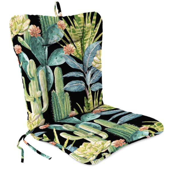 Jordan Manufacturing 38 in. L x 21 in. W x 3.5 in. T Outdoor Wrought Iron Chair Cushion in Hatteras Ebony
