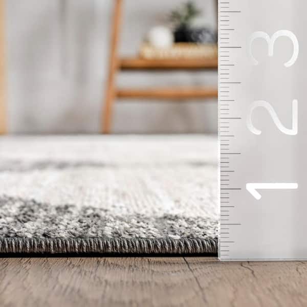Gianna Gray 3 ft. x 6 ft. Contemporary Geometric Checker Tile Area Rug