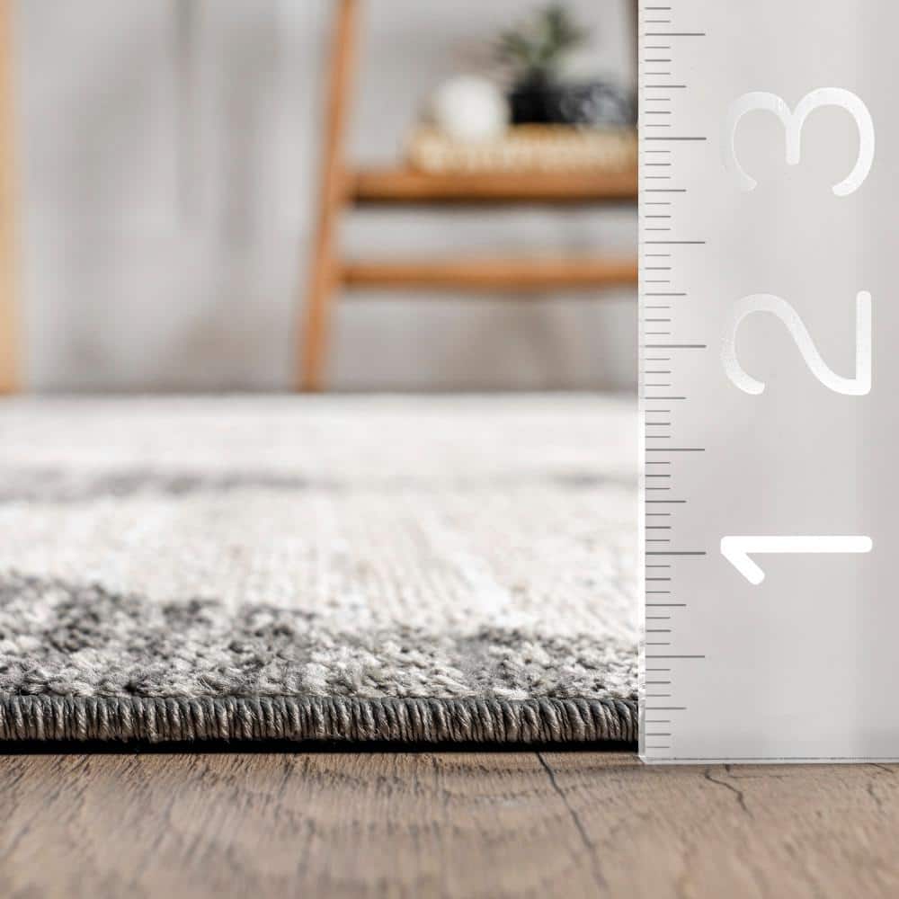 Gianna Gray Geometric Recycled Synthetic Runner Rug