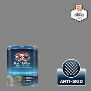1 gal. PPG1001-5 Dover Gray Satin Interior/Exterior Anti-Skid Porch and Floor Paint with Cool Surface Technology