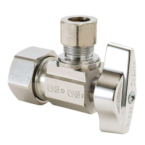 BrassCraft 1/2 in. Nom Comp Inlet x 1/4 in. O.D. Comp Outlet 1/4-Turn Angle Ball Valve