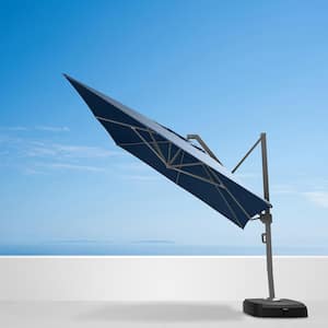 Portofino Commercial 12 ft. Aluminum Cantilever Patio Umbrella in Laguna Blue