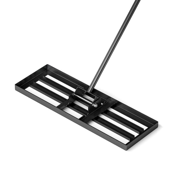 67 in. Metal Lawn Leveling Rake with Ergonomic Handle-Black (30 in. x 10 in. )
