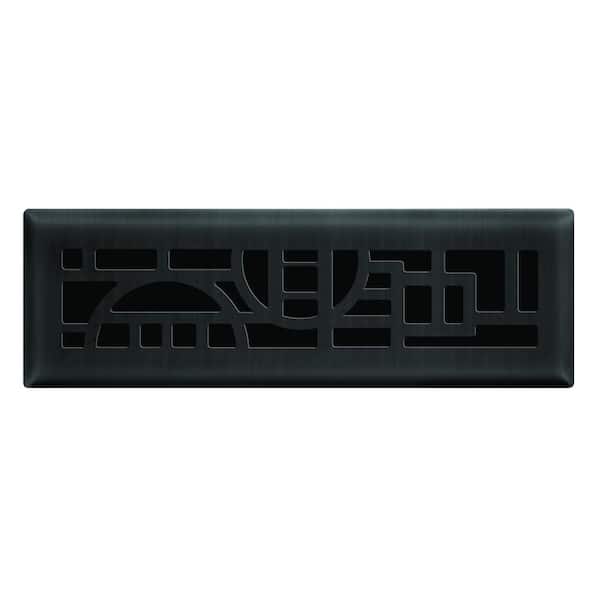 2 in x 10 in Cosmopolitan Floor Register in Matte Black