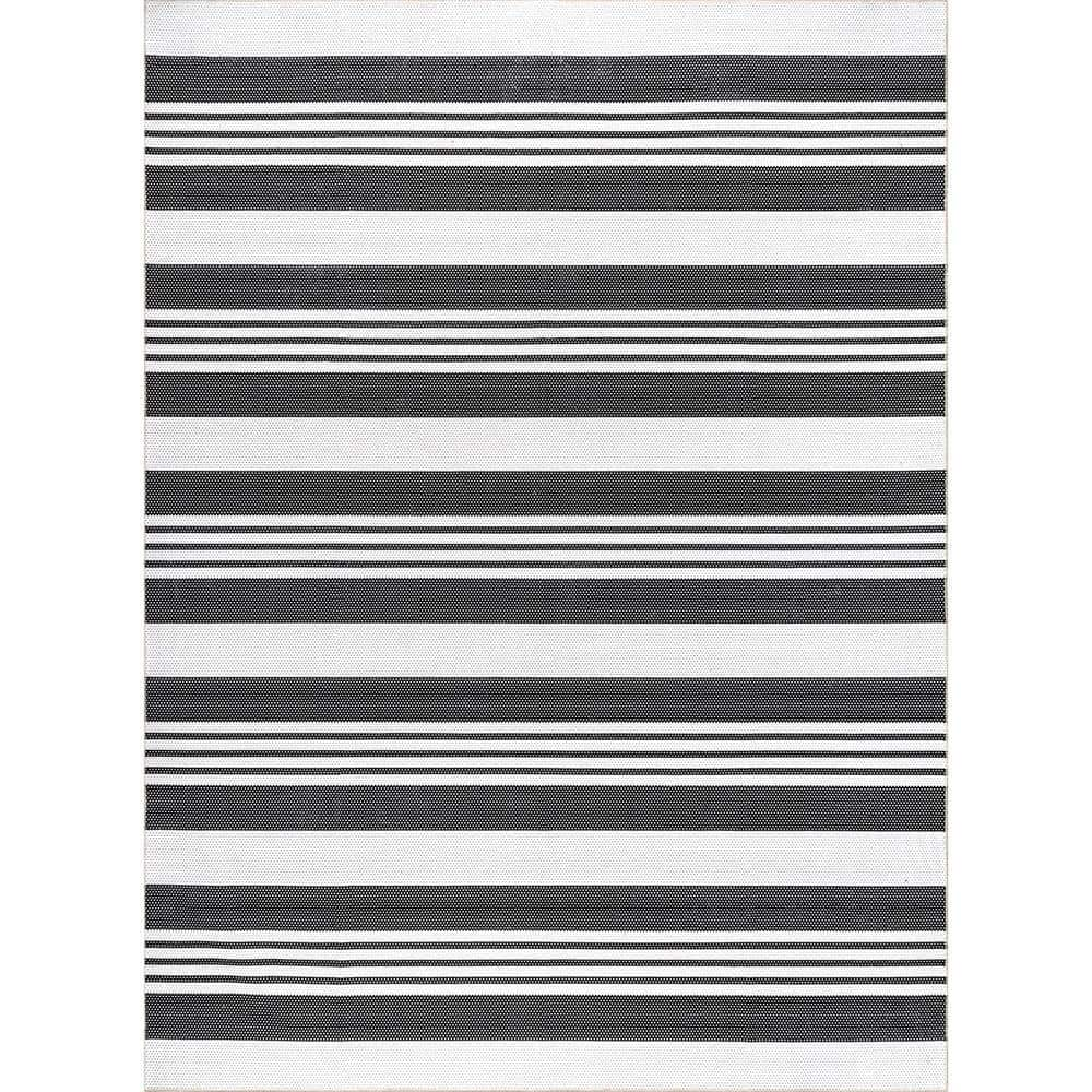 Lena Black White Dots Striped Bath Towels