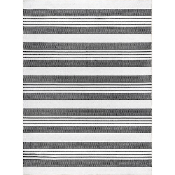 Outdoor Rug 4X6 Area Rug Washable Kitchen Rug Black and White Striped