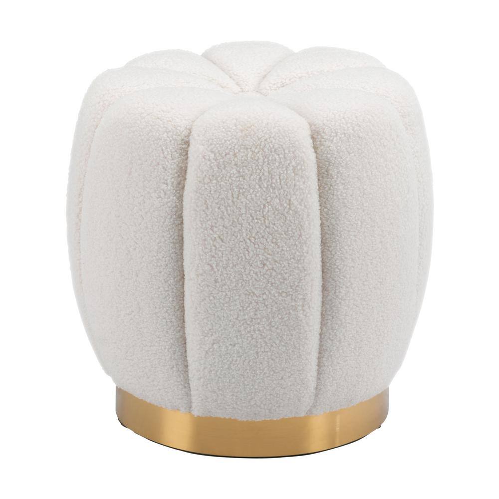 ZUO Napa Ivory Ottoman 109619 The Home Depot