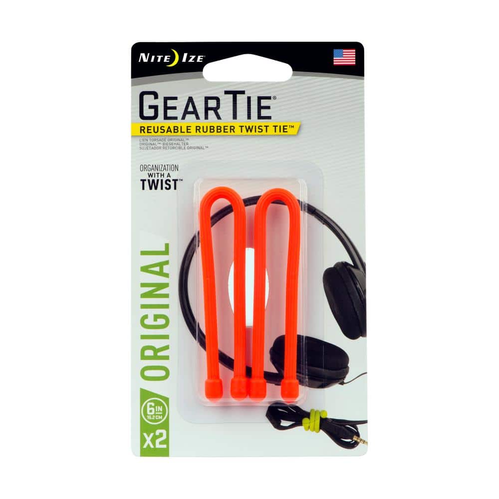 6 in. Gear Tie in Bright Orange (2-Pack) price history on PriceWatchPro