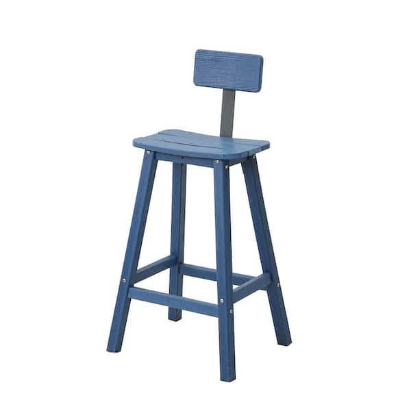 Cesicia Blue HDPE Plastic Water Resistant Outdoor Bar Stool (Set of 2)