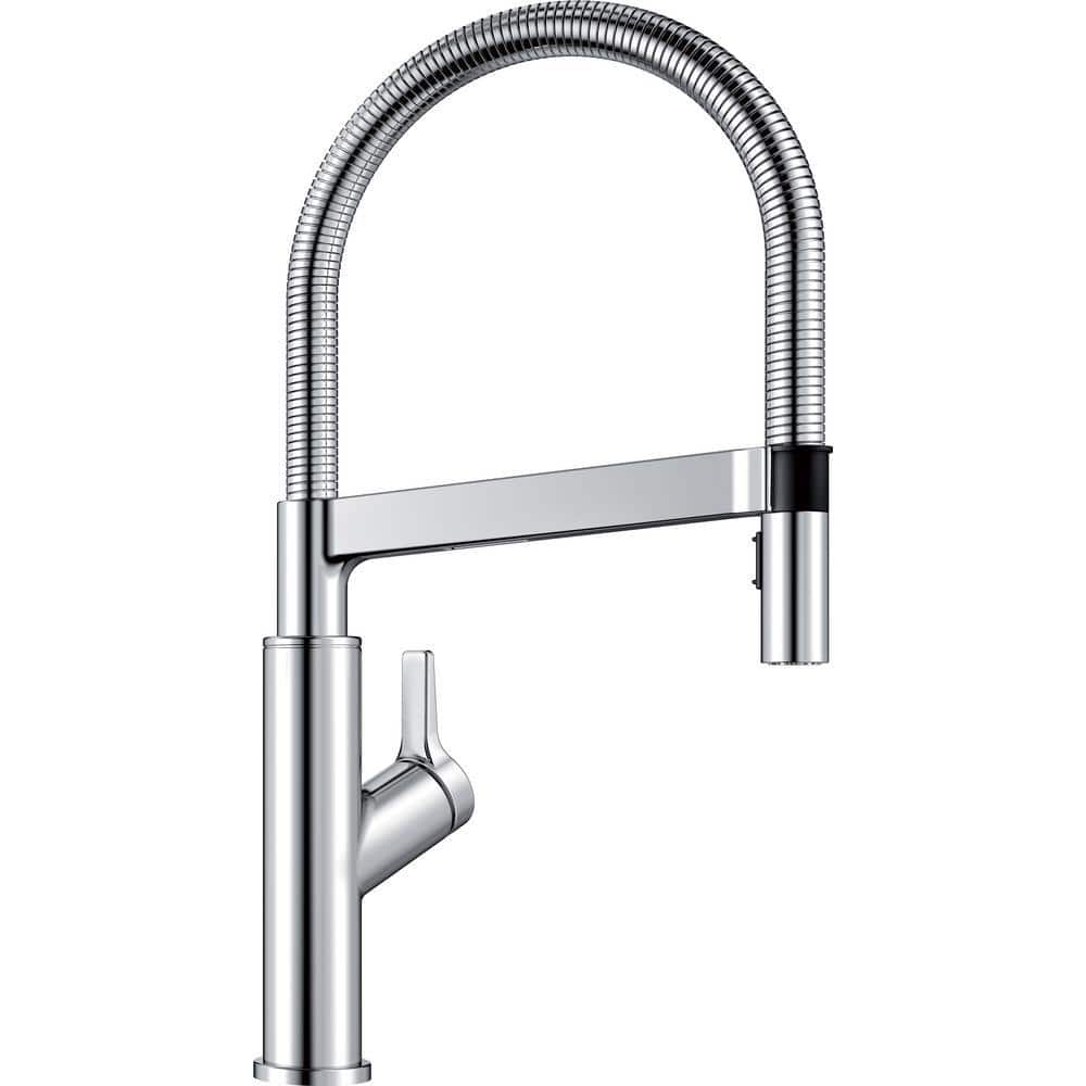 Blanco SOLENTA Single Handle Gooseneck Pull-Down Sprayer Kitchen Faucet in Polished Chrome, Grey -  401990
