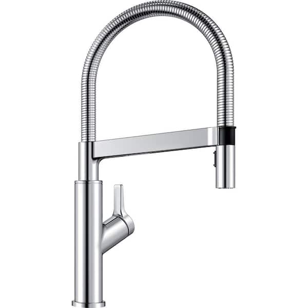 Blanco SOLENTA Single Handle Gooseneck Pull-Down Sprayer Kitchen Faucet in Polished Chrome