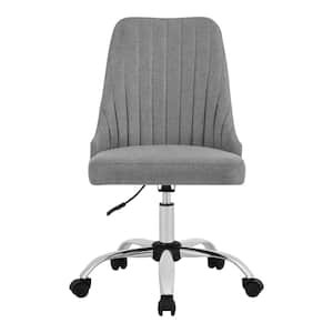 Cullen Gray Channel-Tufted Upholstered Office Chair with Adjustable Metal Base