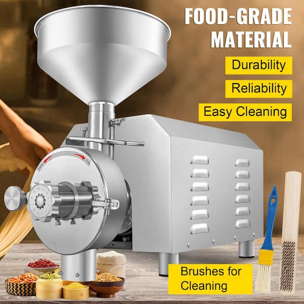 VEVOR Commercial Grinding Machine for Grain 2200W,Electric Stainless Steel  Grain Grinder 30-50KG/H,Automatic Industrial Superfine Grain Grinder for  Dried Materials Chinese Herb Spice Pepper Soybean