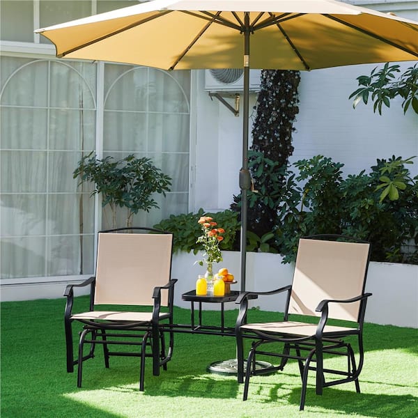 Textilene 2-Person Metal Outdoor Glider