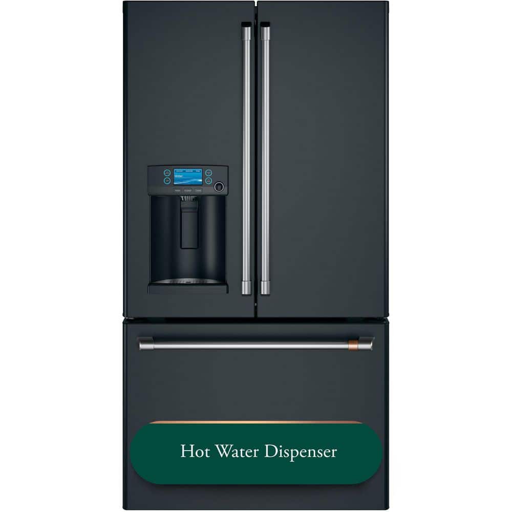 27.8 cu. ft. Smart French Door Refrigerator with Hot Water Dispenser in Matte Black, Fingerprint Resistant ENERGY STAR