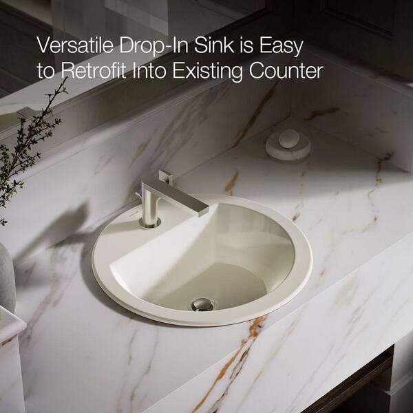 KOHLER Bryant 19 in. Round Drop-In Vitreous China Bathroom
