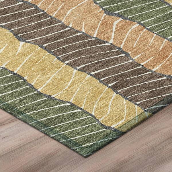 Chantille Machine Washable Indoor/Outdoor Abstract ACN3039 Olive 2 ft. x 3 ft. Accent Rug