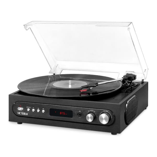 Suitcase Record Player Vinyl Turntable with Built-in Bluetooth Receiver 3  Speed