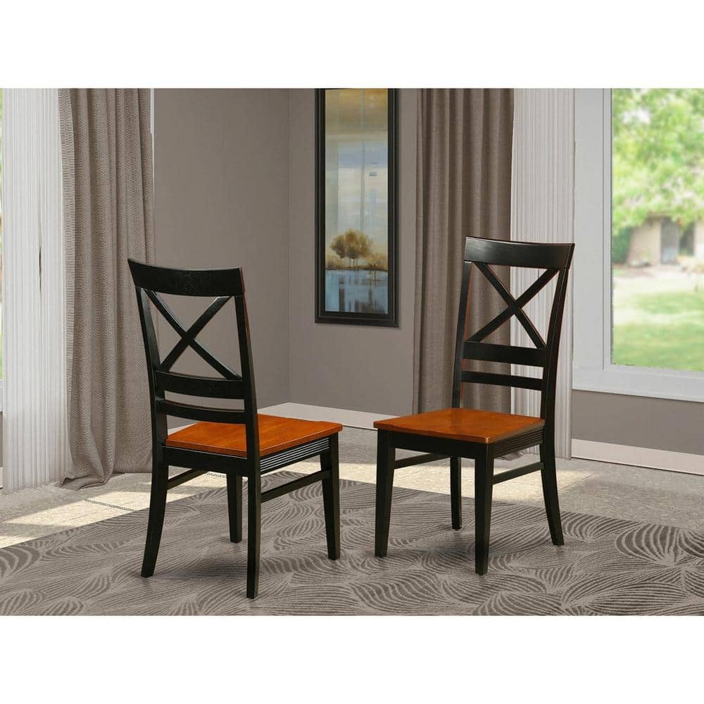HOME IMPORTS EMPORIUM Black and Cherry Wooden Seat Cross Back 