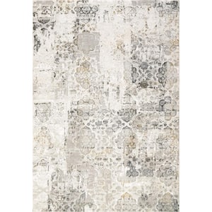 Quartz Ivory/Grey 2 ft. x 3 ft. 11 in. Transitional Polyester Area Rug
