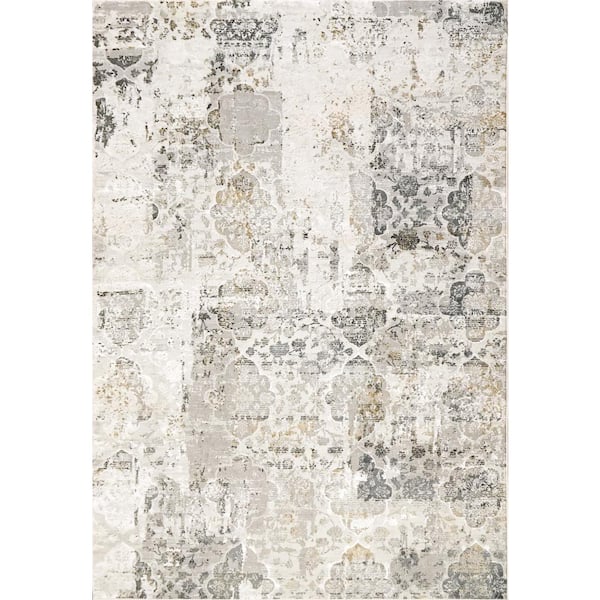 Dynamic Rugs Quartz Ivory/Grey 2 ft. x 3 ft. 11 in. Transitional Polyester Area Rug