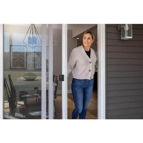 Multi-Fit Patio Screen Door 30 in.x 80 in. Assembled White Aluminum Sliding Screen Door ft Upgraded PetScreen Technology