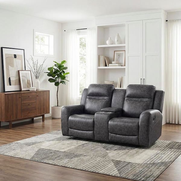 Lazzara Thorne 74 in W Microfiber Fabric 2-Seater Manual Double