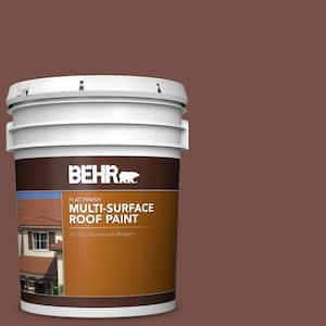 5 gal. #RP-24D Metro Brown Flat Multi-Surface Exterior Roof Paint