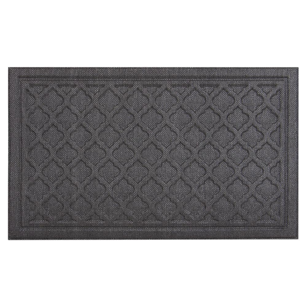 TrafficMaster Quatrefoil Titanium 18 in. x 30 in. Door Mat 60-721-2453 ...