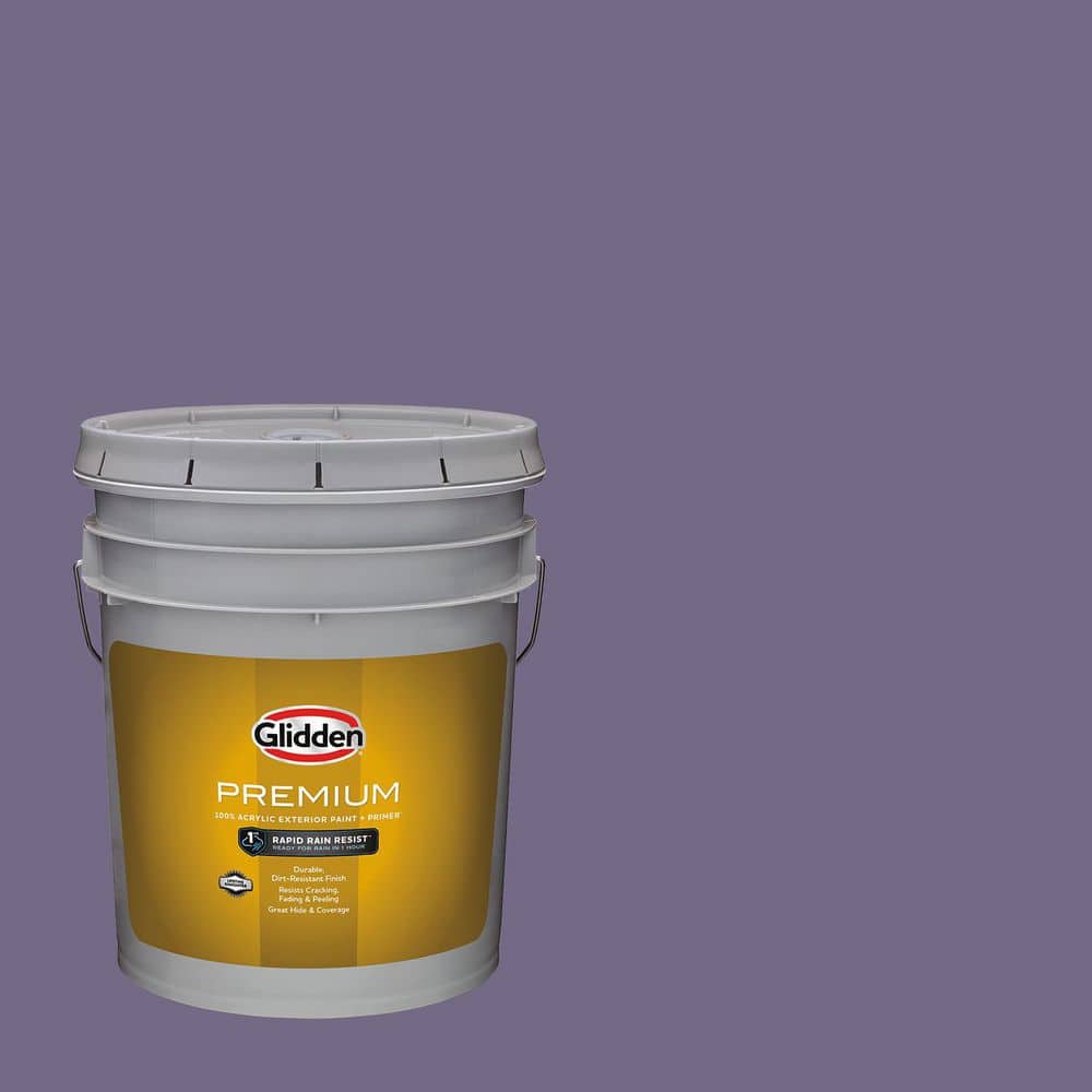 Glidden Premium 5 gal. PPG1174-6 Purple Rain Flat Exterior Paint