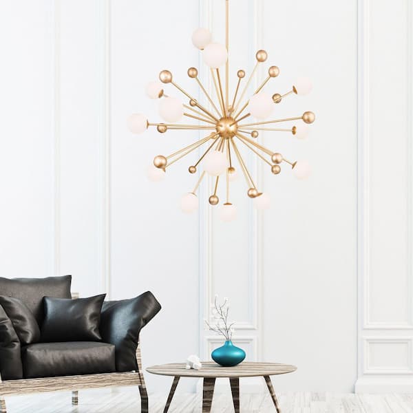 Element 17 Light Chandelier With Sun Gold Finish