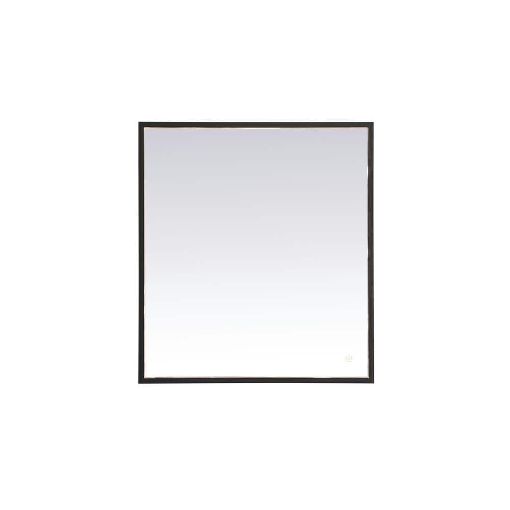 Timeless Home 27 in. W x 30 in. H Aluminum Black LED Mirror