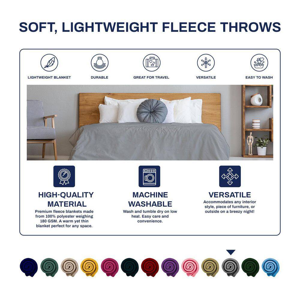 Multicolor Soft Fleece Throw Blankets for Pets and Kids, Set of 12