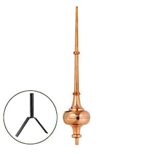 28" Morgana Pure Copper Rooftop Finial with Roof Mount
