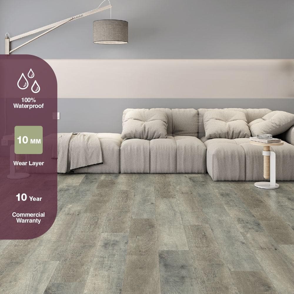 Rockwater Oak 10mm T X 8 in W Waterproof Laminate Flooring (18.60 sq. ft./case) - Thumbnail 5