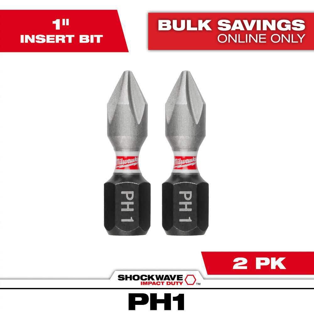 Milwaukee SHOCKWAVE Impact Duty 1 in. Phillips #1 Alloy Steel